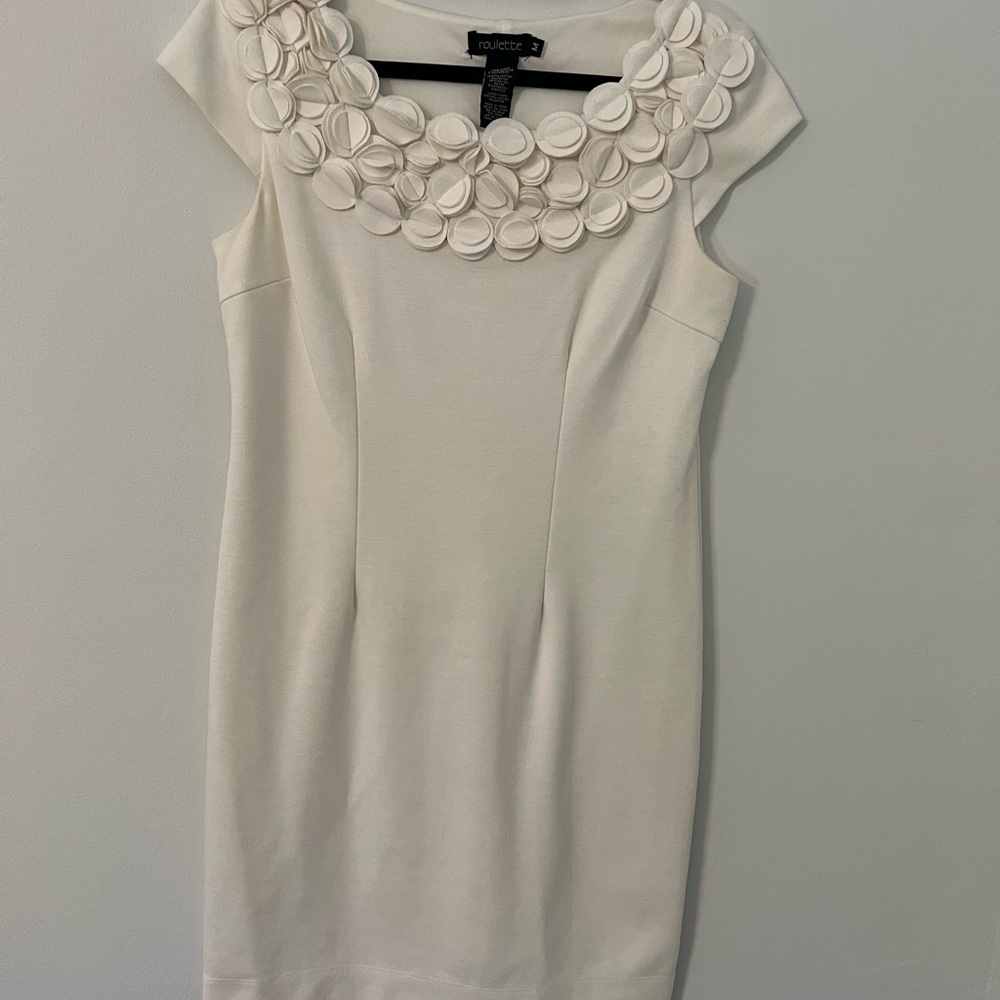 Roulette White Cap Sleeve Dress